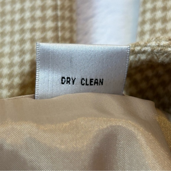Vintage Talbots Petites Lined Houndstooth Plaid Wool & Cashmere Trousers Tan 10P - Picture 11 of 13
